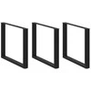 Kavos staliuko kojelės, U formos, 2 vnt., juoda, 100x(72-73) cm