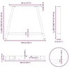 Valgomojo stalo kojelės, A formos, 2 vnt., 100 x (72-73) cm, plienas