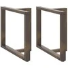 Valgomojo stalo kojelės, T formos, 2 vnt., juodos, 100x35x(72-73) cm, plienas
