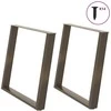 Valgomojo stalo kojelės, U formos, 2 vnt., natūralus plienas, 100 x (72-73) cm, plienas
