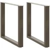 Valgomojo stalo kojelės, U formos, 2 vnt., natūralus plienas, 80x(72-73) cm, plienas