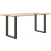Valgomojo stalo kojelės, U formos, 2 vnt., natūralus plienas, 70x(72-73) cm, plienas