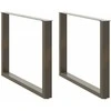 Valgomojo stalo kojelės, U formos, 2 vnt., natūralus plienas, 100 x (72-73) cm, plienas