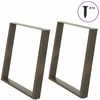 Valgomojo stalo kojelės, U formos, 2 vnt., natūralus plienas, 100 x (72-73) cm, plienas