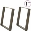 Valgomojo stalo kojelės, U formos, 2 vnt., natūralus plienas, 70x(72-73) cm, plienas