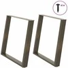 Valgomojo stalo kojelės, U formos, 2 vnt., natūralus plienas, 90x(72-73) cm, plienas