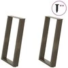 Valgomojo stalo kojelės, U formos, 2 vnt., natūralus plienas, 60x(72-73) cm, plienas
