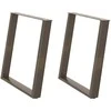 Valgomojo stalo kojelės, U formos, 2 vnt., natūralus plienas, 70x(72-73) cm, plienas