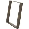 Valgomojo stalo kojelės, U formos, 2 vnt., natūralus plienas, 80x(72-73) cm, plienas