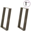 Valgomojo stalo kojelės, U formos, 2 vnt., natūralus plienas, 50x(72-73) cm, plienas