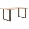 Valgomojo stalo kojelės, U formos, 2 vnt., natūralus plienas, 90x(72-73) cm, plienas