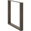 Valgomojo stalo kojelės, U formos, 2 vnt., natūralus plienas, 90x(72-73) cm, plienas