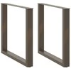 Valgomojo stalo kojelės, U formos, 2 vnt., natūralus plienas, 90x(72-73) cm, plienas