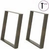 Valgomojo stalo kojelės, U formos, 2 vnt., natūralus plienas, 80x(72-73) cm, plienas