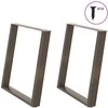 Valgomojo stalo kojelės, U formos, 2 vnt., natūralus plienas, 70x(72-73) cm, plienas