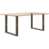 Valgomojo stalo kojelės, U formos, 2 vnt., natūralus plienas, 90x(72-73) cm, plienas