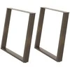Valgomojo stalo kojelės, U formos, 2 vnt., natūralus plienas, 100 x (72-73) cm, plienas