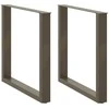 Valgomojo stalo kojelės, U formos, 2 vnt., natūralus plienas, 90x(72-73) cm, plienas