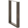Valgomojo stalo kojelės, U formos, 2 vnt., natūralus plienas, 70x(72-73) cm, plienas