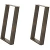 Valgomojo stalo kojelės, U formos, 2 vnt., natūralus plienas, 50x(72-73) cm, plienas