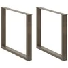 Valgomojo stalo kojelės, U formos, 3 vnt., natūralus plienas, 100 x (72-73) cm, plienas