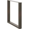 Valgomojo stalo kojelės, U formos, 3 vnt., natūralus plienas, 80x(72-73) cm, plienas
