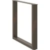 Valgomojo stalo kojelės, U formos, 3 vnt., natūralus plienas, 90x(72-73) cm, plienas