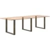Valgomojo stalo kojelės, U formos, 3 vnt., natūralus plienas, 90x(72-73) cm, plienas