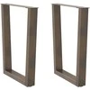 Valgomojo stalo kojelės, V formos, 2 vnt., natūralus plienas, 60x(72-73,3) cm, plienas