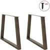 Valgomojo stalo kojelės, V formos, 2 vnt., natūralus plienas, 90x(72-73,3) cm, plienas