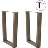Valgomojo stalo kojelės, V formos, 2 vnt., natūralus plienas, 60x(72-73,3) cm, plienas