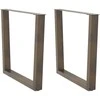 Valgomojo stalo kojelės, V formos, 2 vnt., natūralus plienas, 90x(72-73,3) cm, plienas