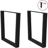 Valgomojo stalo kojelės, V formos, 2 vnt., juodos, 90x(72-73,3) cm, plienas