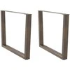 Valgomojo stalo kojelės, V formos, 2 vnt., natūralus plienas, 100 x (72-73,3) cm, plienas