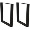 Valgomojo stalo kojelės, V formos, 2 vnt., juodos, 80x(72-73,3) cm, plienas