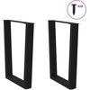 Valgomojo stalo kojelės, V formos, 2 vnt., juodos, 70x(72-73,3) cm, plienas