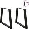 Valgomojo stalo kojelės, V formos, 2 vnt., juodos, 90x(72-73,3) cm, plienas