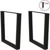 Valgomojo stalo kojelės, V formos, 2 vnt., juodos, 80x(72-73,3) cm, plienas