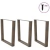 Valgomojo stalo kojelės, V formos, 3 vnt., natūralus plienas, 90x(72-73,3) cm, plienas