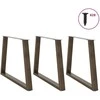 Valgomojo stalo kojelės, V formos, 3 vnt., natūralus plienas, 90x(72-73,3) cm, plienas