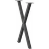 Valgomojo stalo kojos, X formos, 2 vnt., antracito spalvos, 50x(72-73) cm, plienas