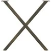 Valgomojo stalo kojelės, X formos, 2 vnt., natūralus plienas, 70x(72-73) cm, plienas