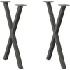 Valgomojo stalo kojos, X formos, 2 vnt., antracito spalvos, 50x(72-73) cm, plienas