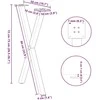 Valgomojo stalo kojos, X formos, 2 vnt., baltos, 50x(72-73) cm, plienas