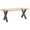 Valgomojo stalo kojelės, X formos, 2 vnt., natūralus plienas, 80x(72-73) cm, plienas