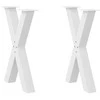 Valgomojo stalo kojos, X formos, 2 vnt., baltos, 50x(72-73) cm, plienas