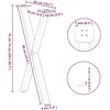 Valgomojo stalo kojos, X formos, 2 vnt., natūralus plienas, 50x(72-73) cm, plienas