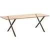 Valgomojo stalo kojelės, X formos, 2 vnt., natūralus plienas, 90x(72-73) cm, plienas