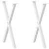 Valgomojo stalo kojos, X formos, 2 vnt., baltos, 50x(72-73) cm, plienas