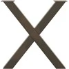 Valgomojo stalo kojos, X formos, 3 vnt., natūralus plienas, 80x(72-73) cm, plienas